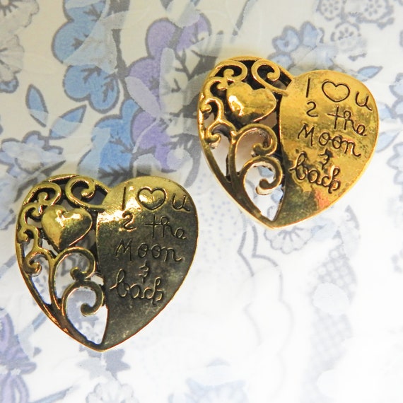 Metal snaps heart for snap button jewelry making. No sew I love you to the mood and back gold-toned buttons. Gifts for sewing mom or lover