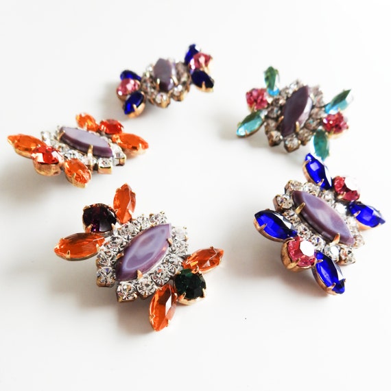 Purple vintage glass buttons