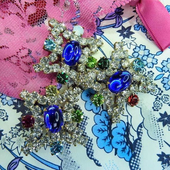 Blue crystal buttons