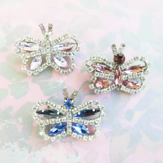 Crystal broach butterfly embellishments