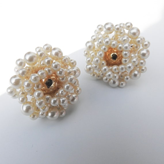 Vintage pearl clip-ons