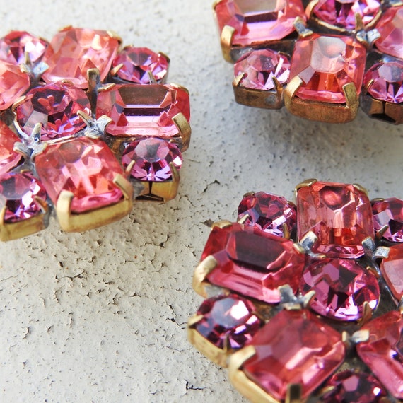 Pink glass buttons