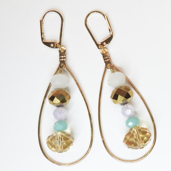 Long handmade earrings with beads