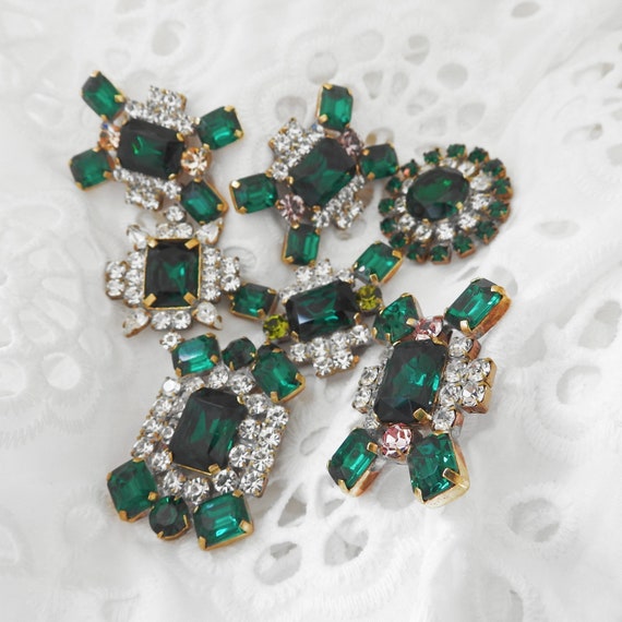 Green glass buttons