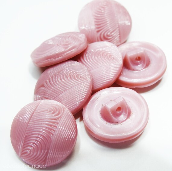 Pink glass round buttons