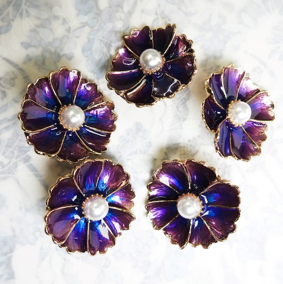 Large flower snap buttons