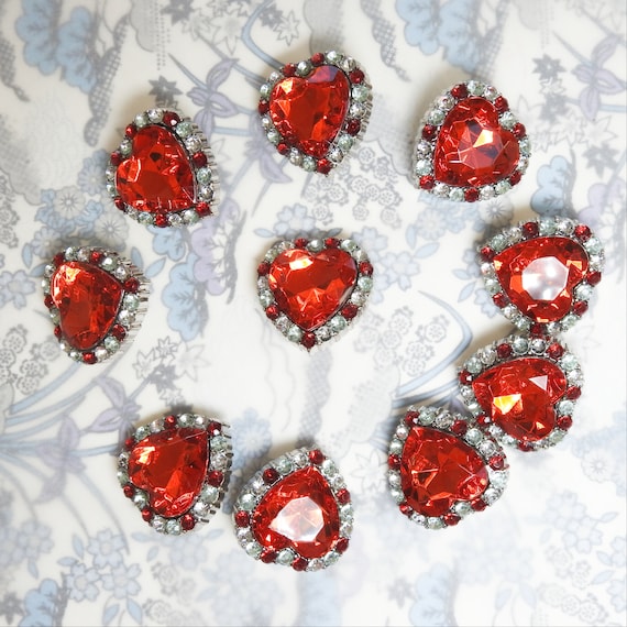 Red heart shaped buttons