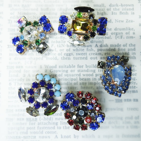 Bright fancy blue glass buttons