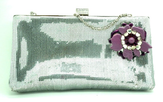 Unique CLUTCH BAG sparkly silver, for the evening