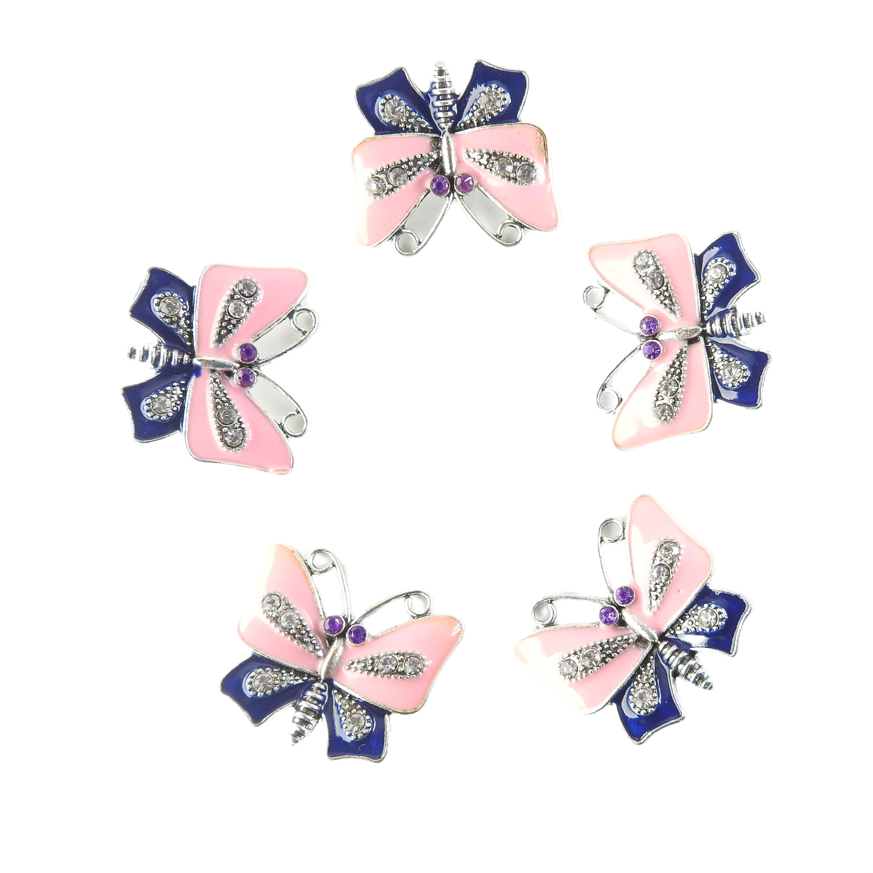 Pink Purple Butterfly Button Snaps for Jewelry, Purse, Coat, and ...