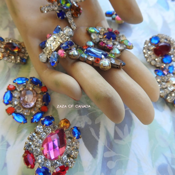 Czech glass buttons 20mm blue