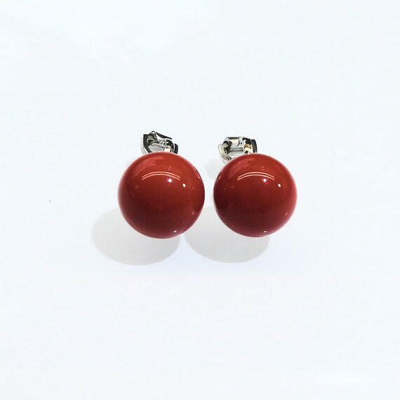 Small clip earrings for women comfortable clip on earrings round clip earrings clip on earrings vintage simple red clip-on lightweight