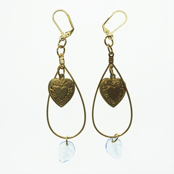 Blue heart Dangle Earrings