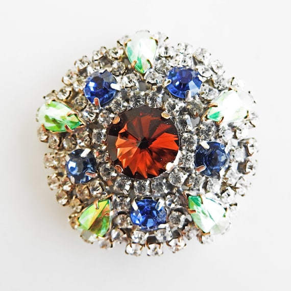 Czech glass brooch vintage