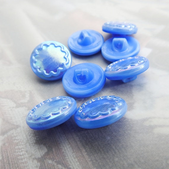 Old blue sewing buttons