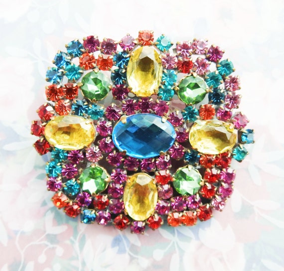 Czech glass brooch