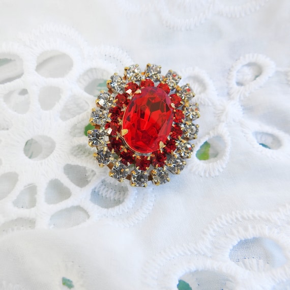 Red oval button