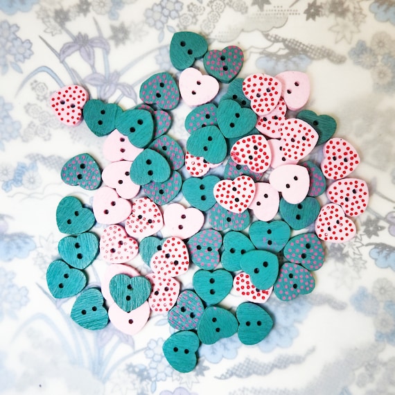 Cute wooden buttons with dots