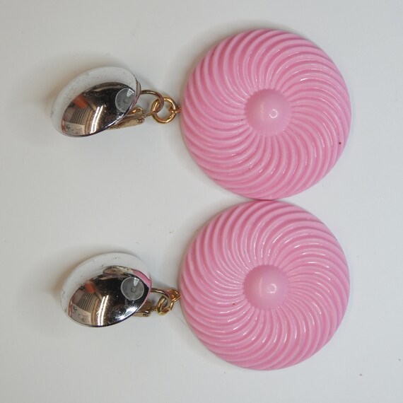 Pink earrings clip on for unpierced ears
