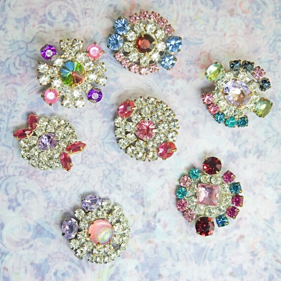 Pink glass buttons