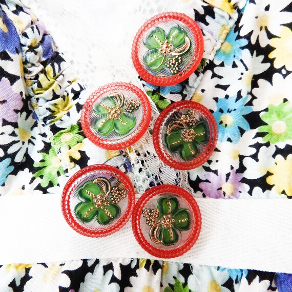 Green glass buttons