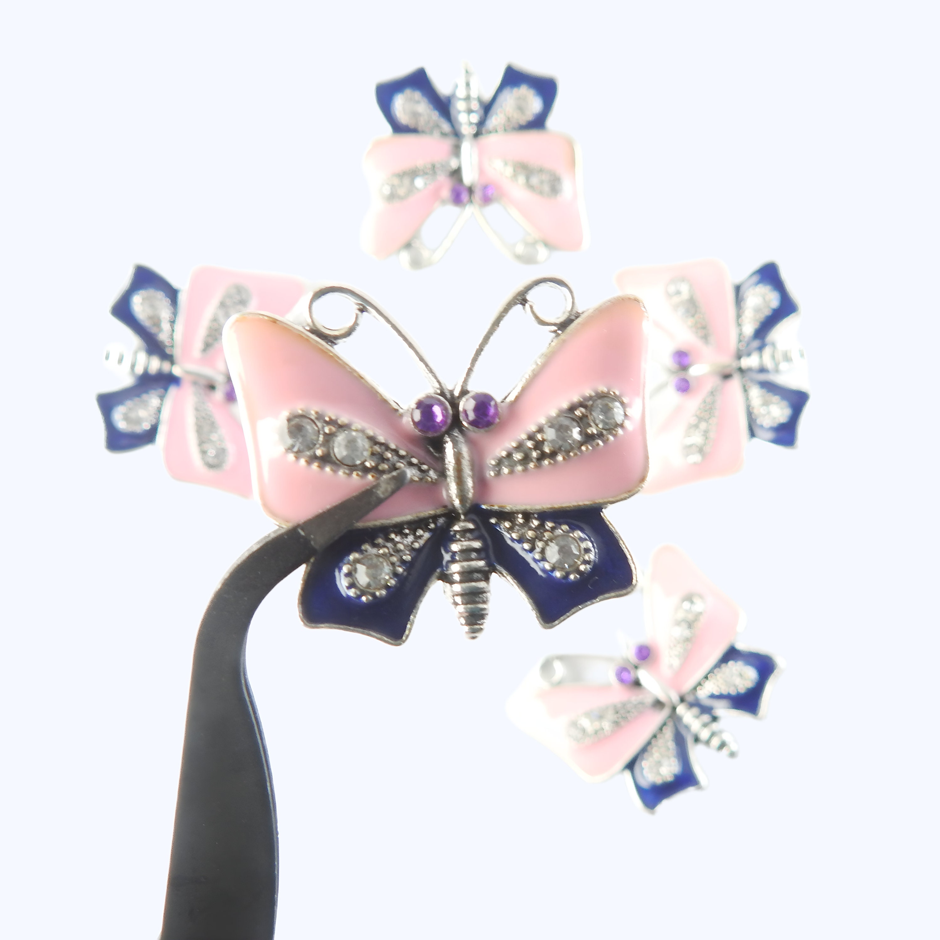 Pink Purple Butterfly Button Snaps for Jewelry, Purse, Coat, and ...