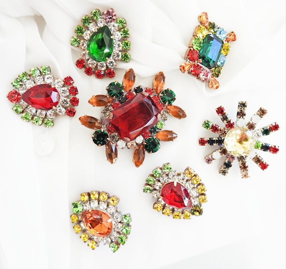 Colorful big rhinestone buttons