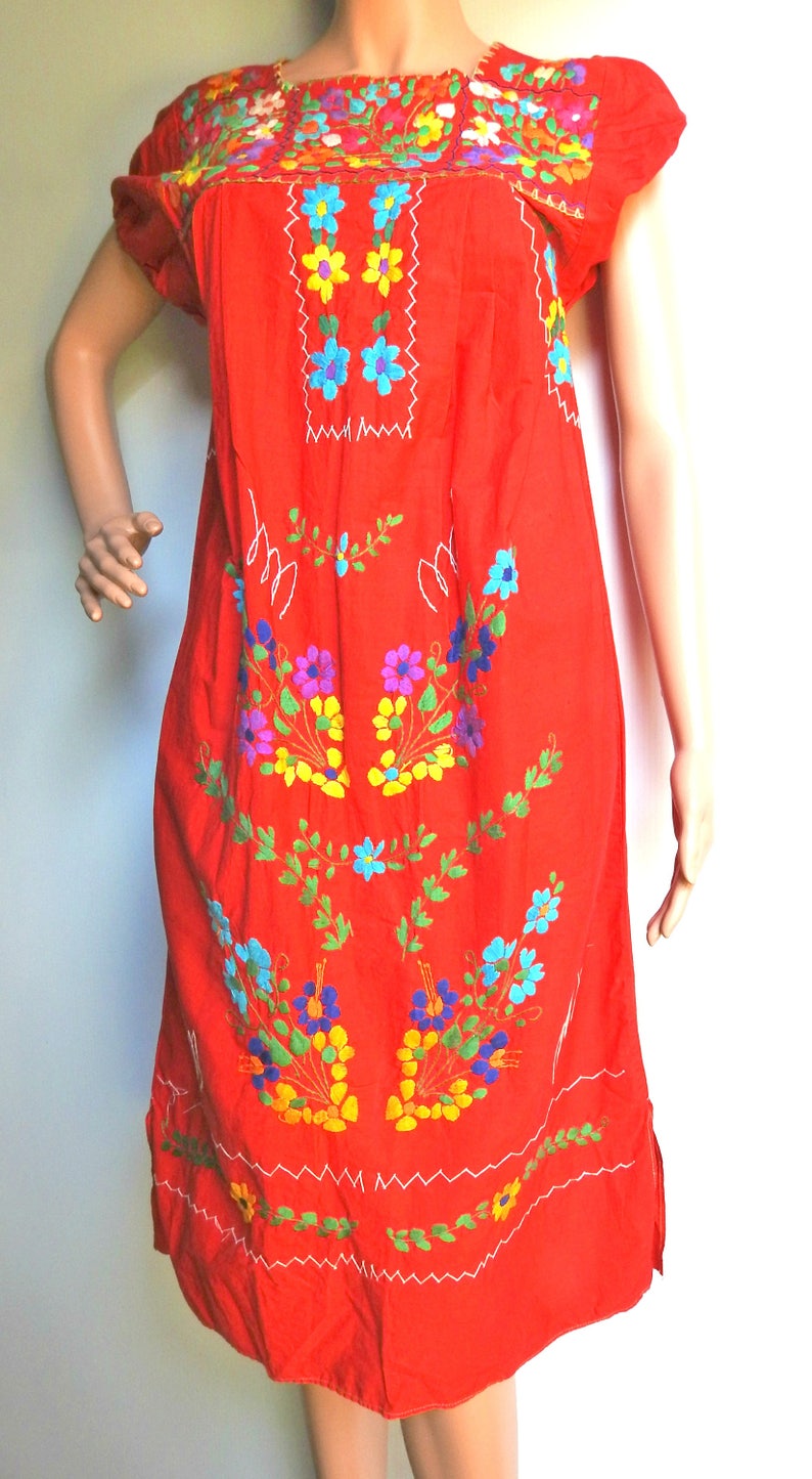 vintage mexican embroidered dress