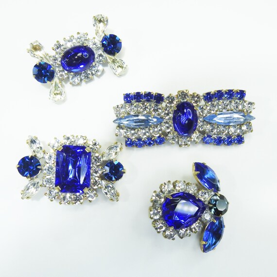 Blue glass fancy buttons