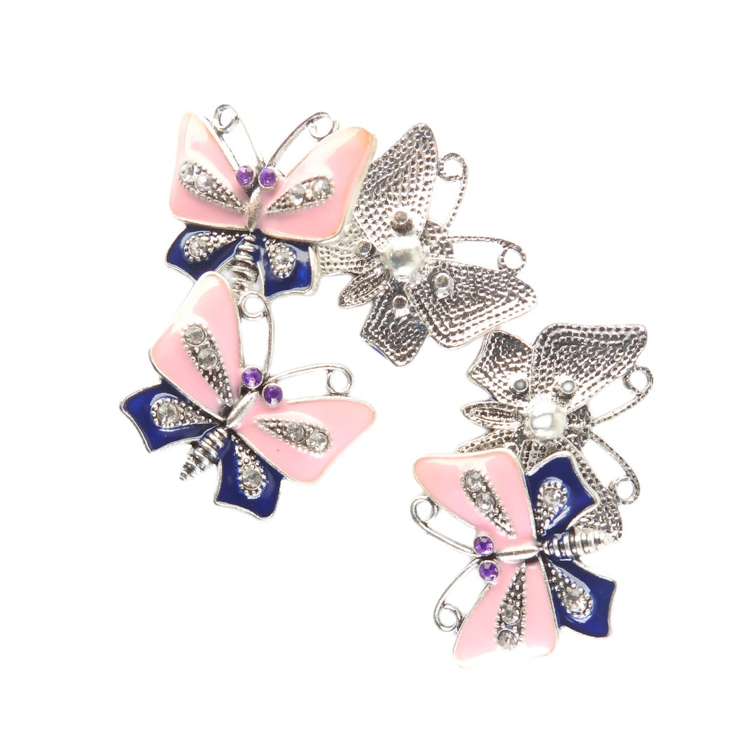 Pink Purple Butterfly Button Snaps for Jewelry, Purse, Coat, and ...
