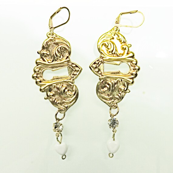 Vintage style long dangle earrings