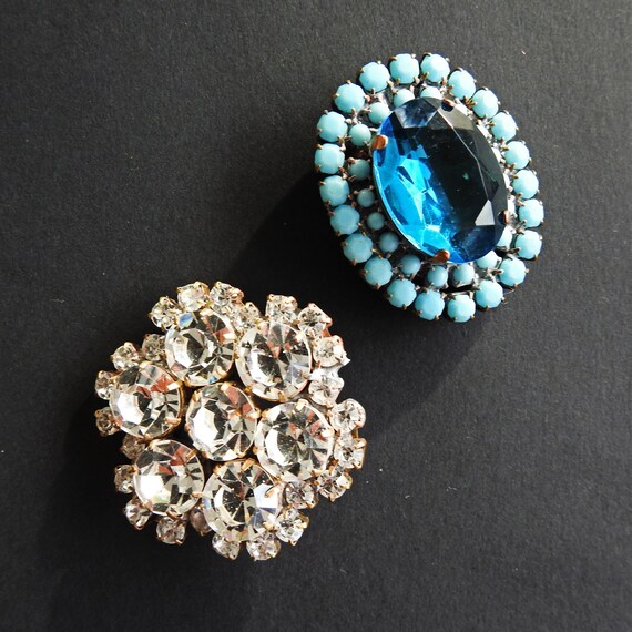 Large vintage rhinestone buttons for sale