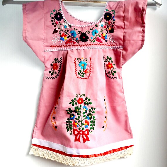 Dusty PINK dress for MEXICAN BABY