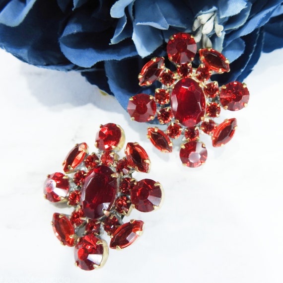 Large unique red jewel buttons