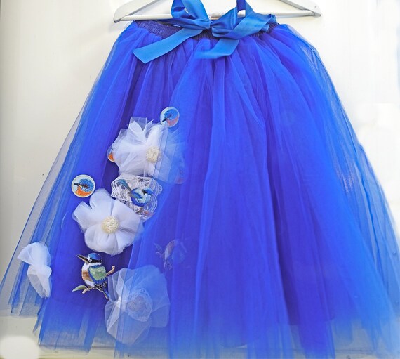 Royal blue women tutu skirt for adults