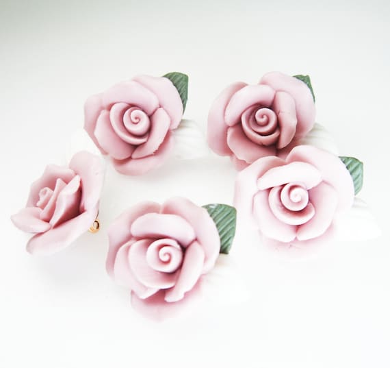 Rose buttons for jewelry making