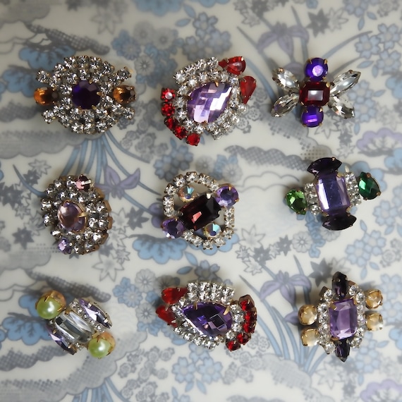 Purple fancy buttons for vintage-inspired jewelry making