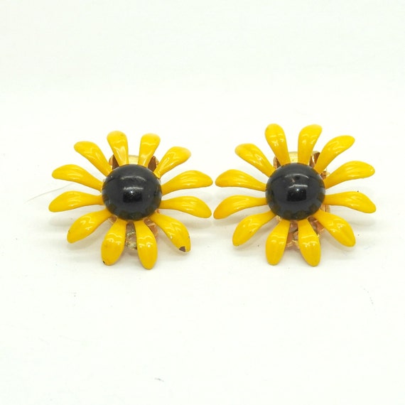 Yellow clip on earrings vintage