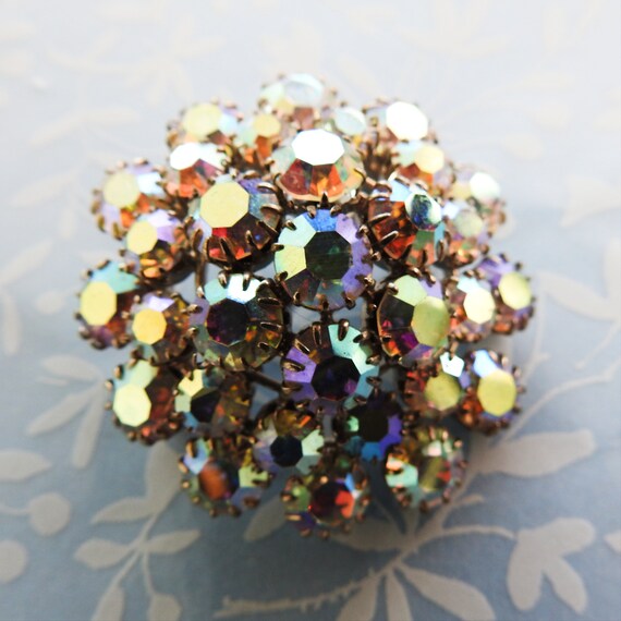 Vintage brooch jewelry Aurora borealis
