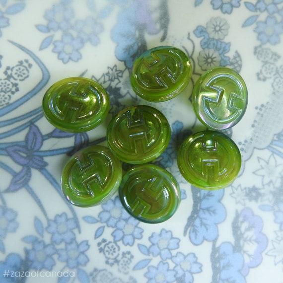 Vintage art deco green buttons