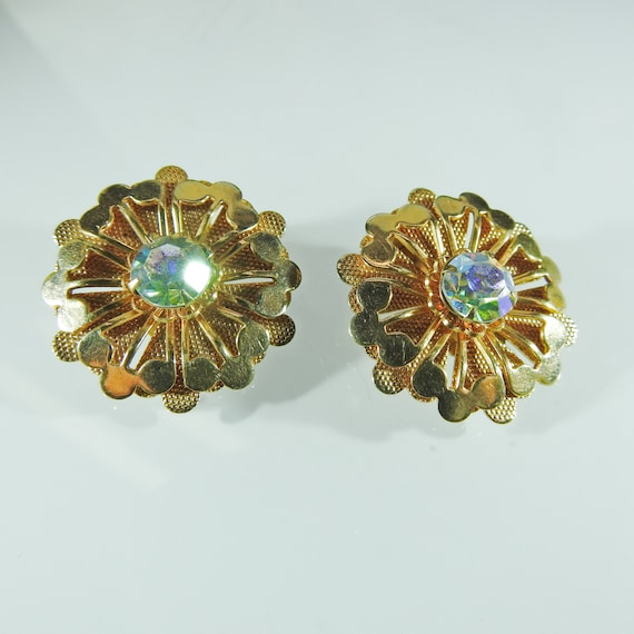 Vintage style Clip on earrings sparkly for non-pierced ears
