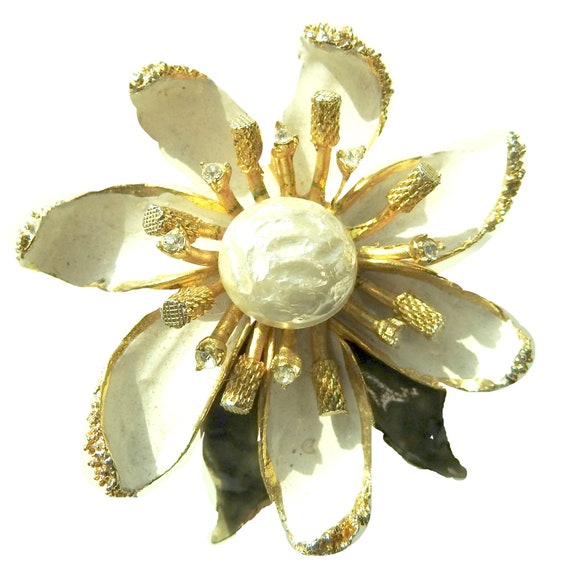 White flower brooch jewelry