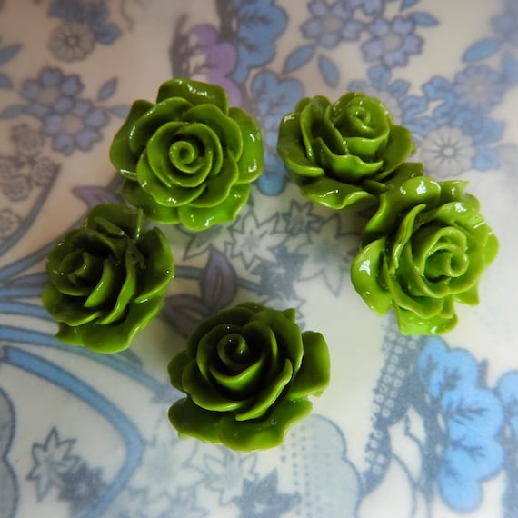 Olive green buttons flower, fancy green blouse buttons, glossy and pretty green shank buttons, floral shaped buttons, flower buttons sewing