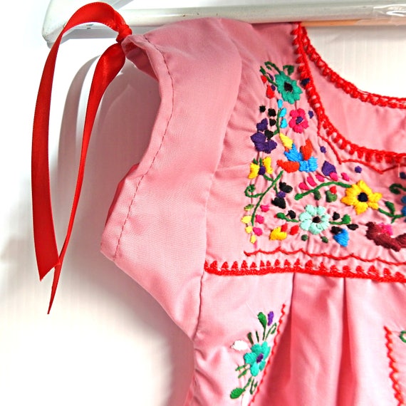 Dusty PINK baby Mexican dress