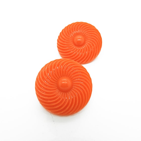 Burnt orange large orange clip earrings