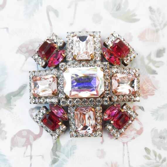 Geometric large Czech brooch