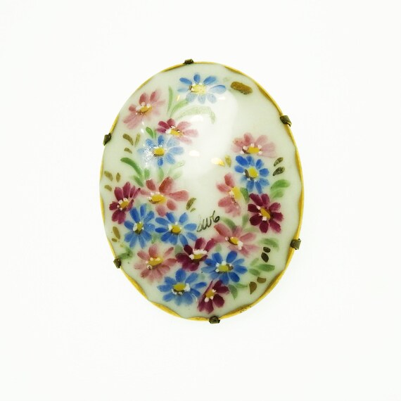 Ceramic brooch pin porcelain
