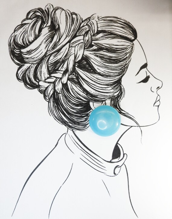 Large round clip on earrings