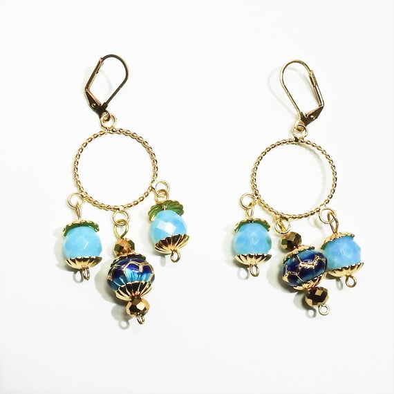 Cute blue dangle earrings