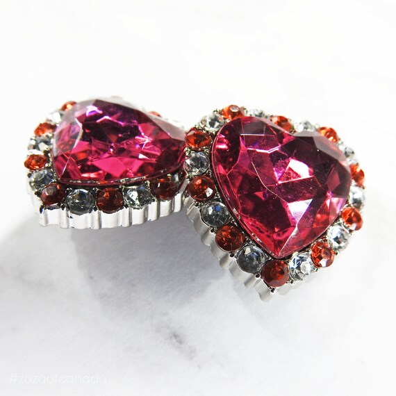 Rhinestone buttons purple heart